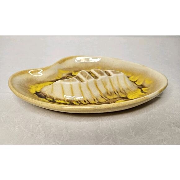 Mid Century Ceramic Ashtray Maddux Of California Handcrafted Art Pottery Yellow - Picture 1 of 9